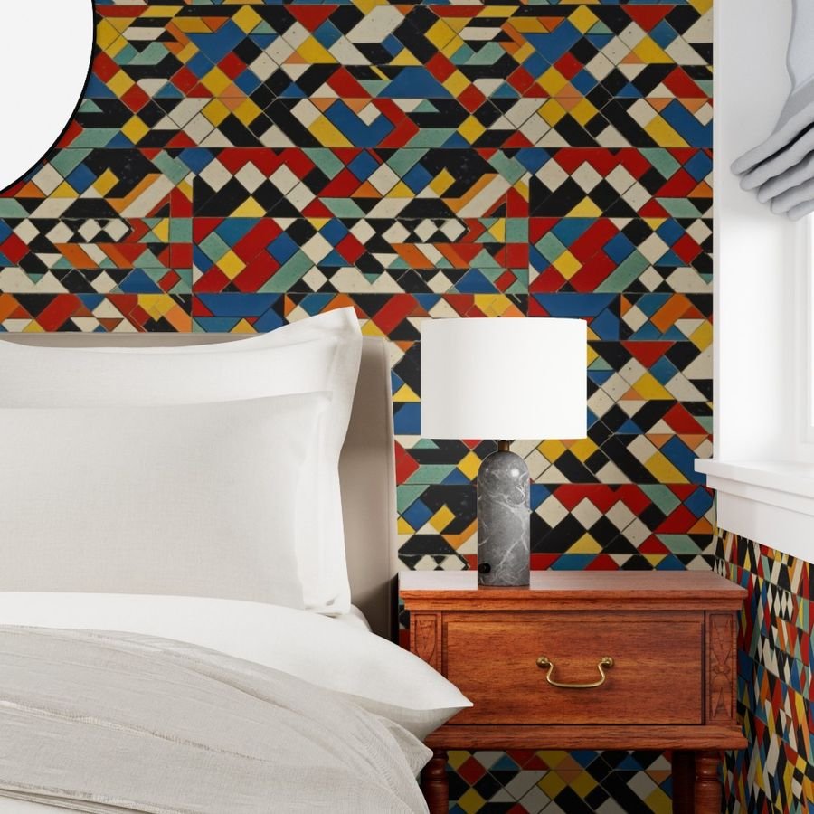 Theo van Doesburg Gouache on Board Pattern Wallpaper gouache on board wallpaper