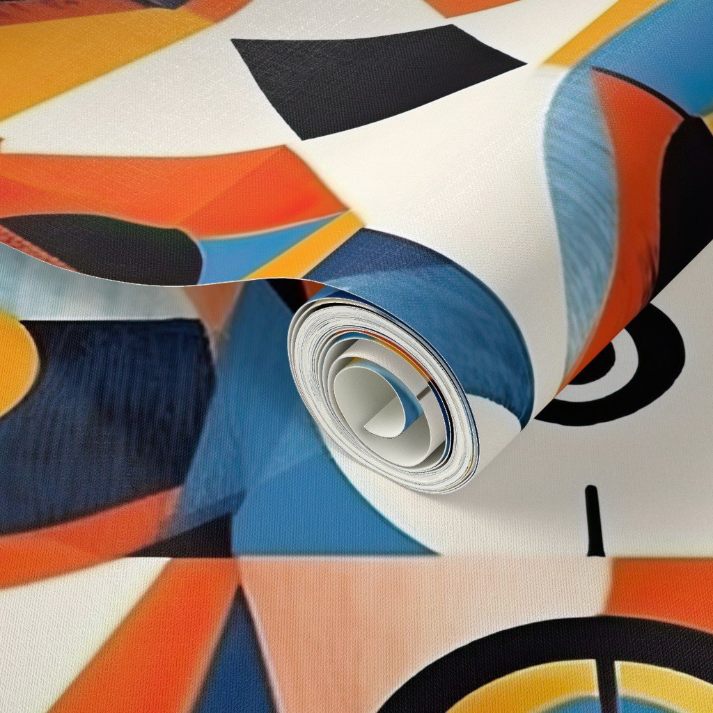 Evil Eye in Geometric Pattern of Bright Colors Wallpaper geometric art wallpaper
