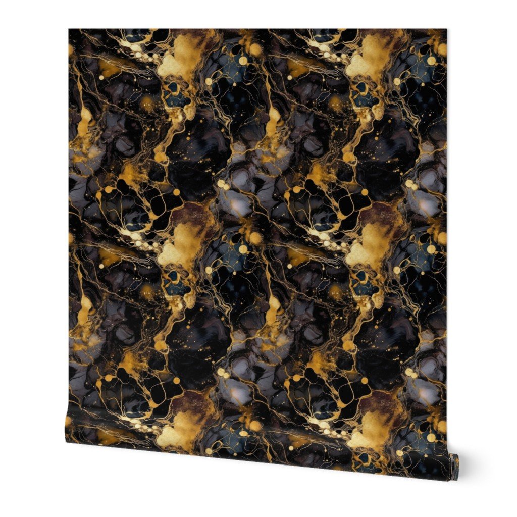Small Black and Gold Alcohol Ink 2 Wallpaper black and gold wallpaper