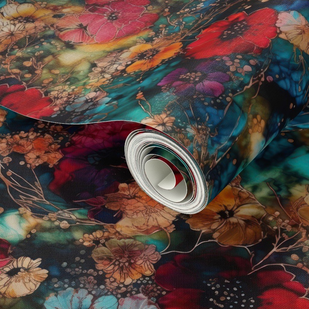 Small Japanese Alcohol Ink Wallpaper inky pattern wallpaper