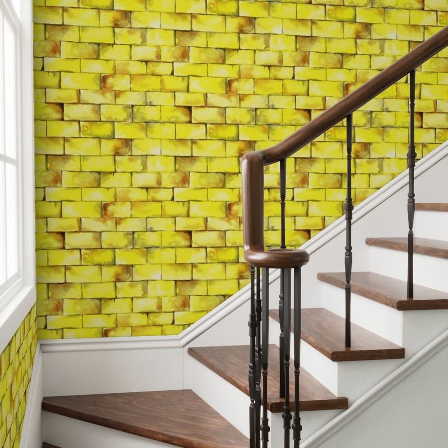 Yellow Brick Road Seamless Repeating Pattern Wallpaper follow yellow brick wallpaper