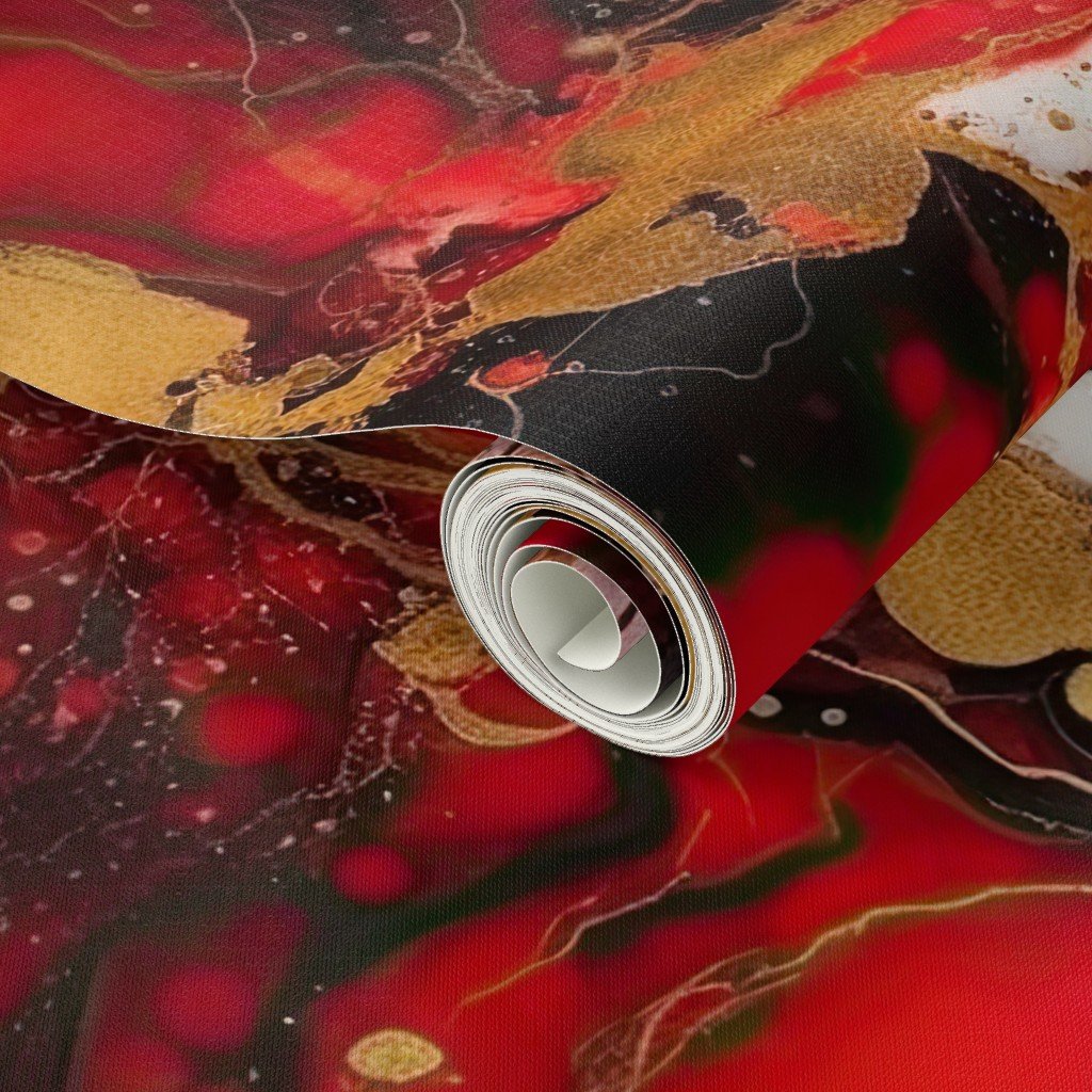 Red Black and Gold Alcohol Ink 2 Wallpaper black gold wallpaper
