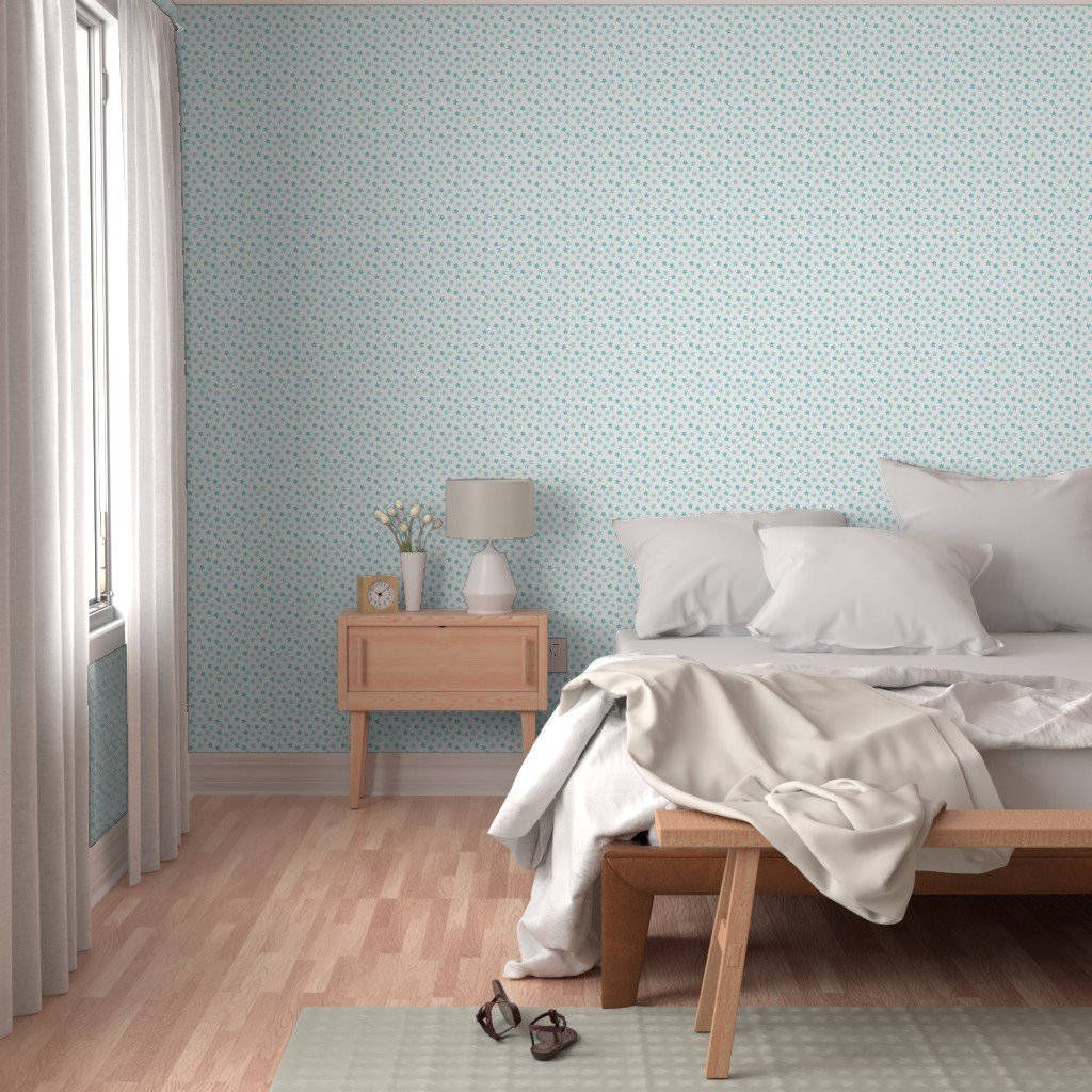Small Faded Aqua Christmas Stars on White Wallpaper aqua stars wallpaper