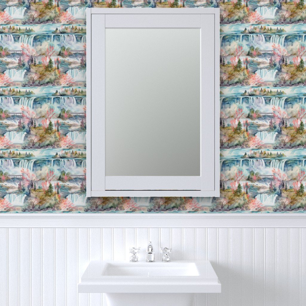 Majestic Niagra Falls Waterfall Border of Two North American Wallpaper niagra waterfall wallpaper