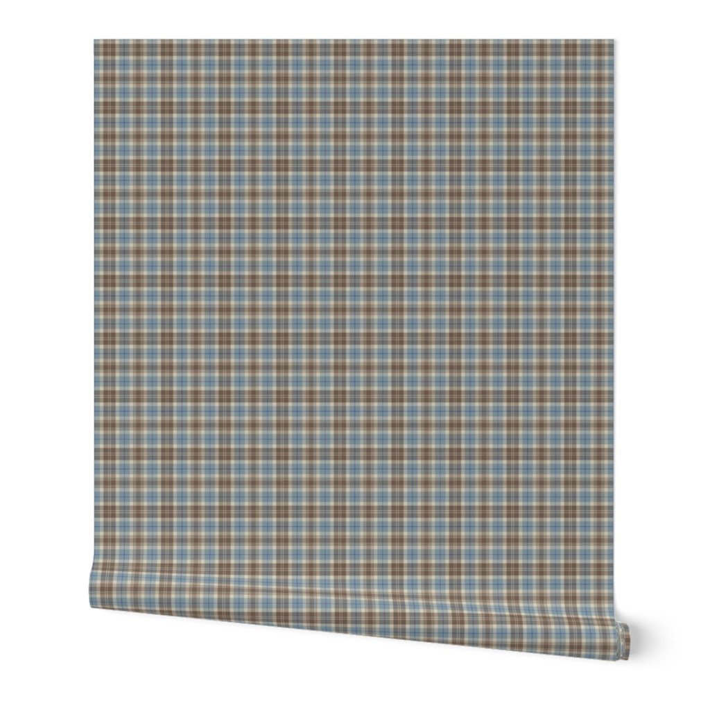 Cream with Beige and Blue French Provincial Tartan Wallpaper country tartan wallpaper
