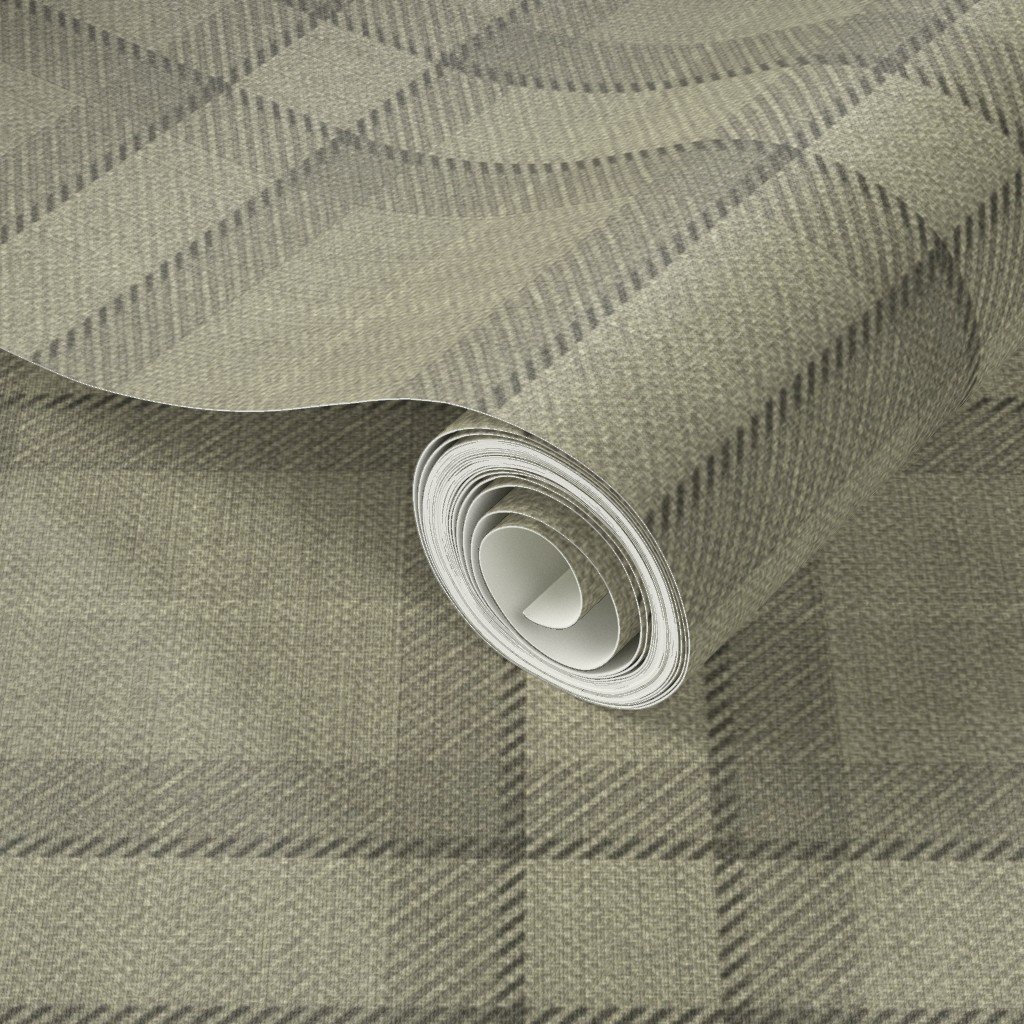 Yellow Gold Vintage Christmas Tartan Plaid Wallpaper lifestyle view