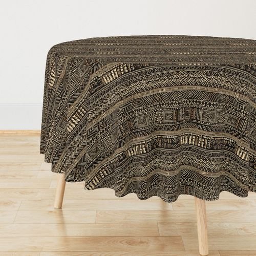 Tribal Mudcloth Boho Ethnic Print in Black and Cream Home Styling Collection Interior Collection black and cream tablecloth design