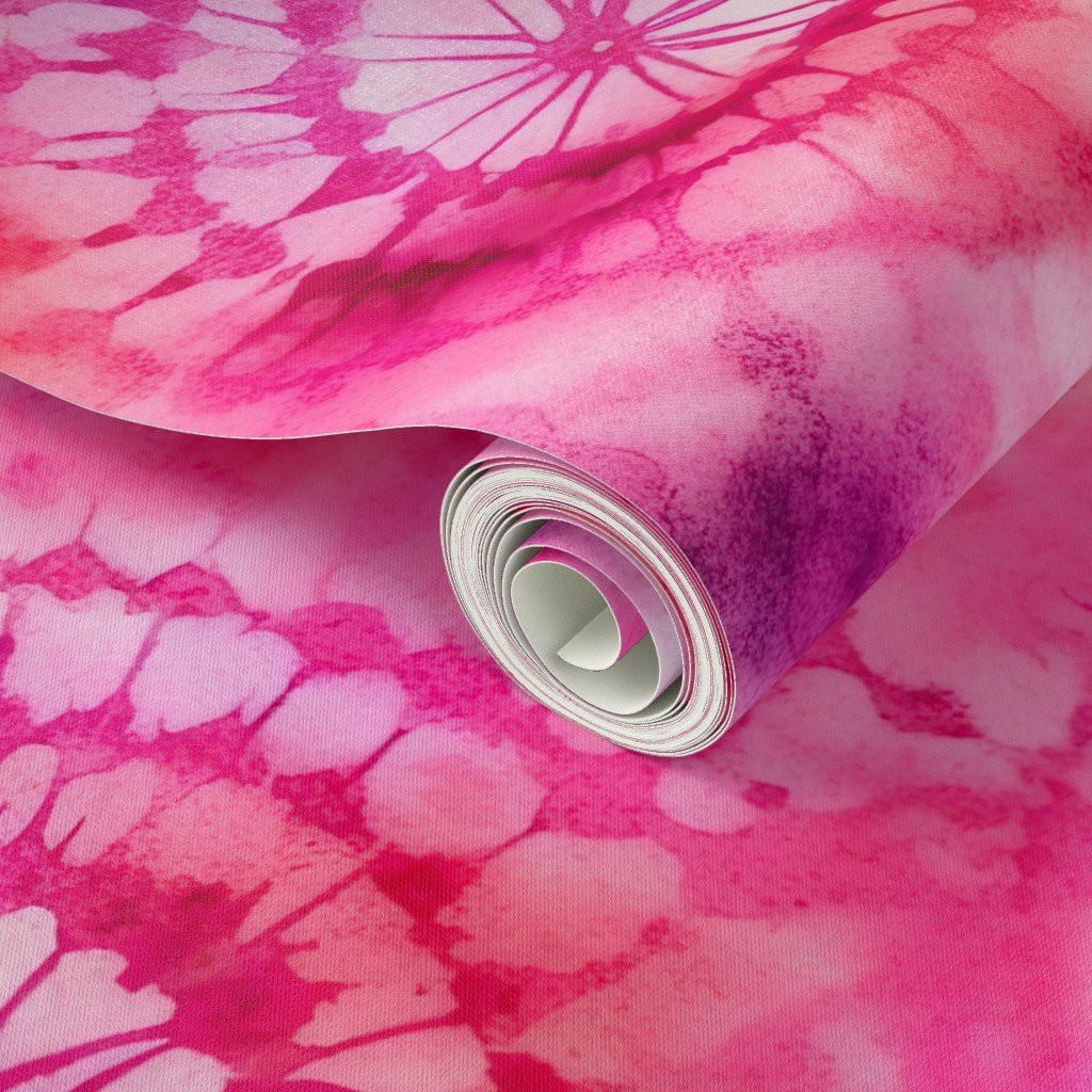 Jumbo Tie Dye Reddish Pink and Purple Circling Swirls Wallpaper indonesian batik wallpaper