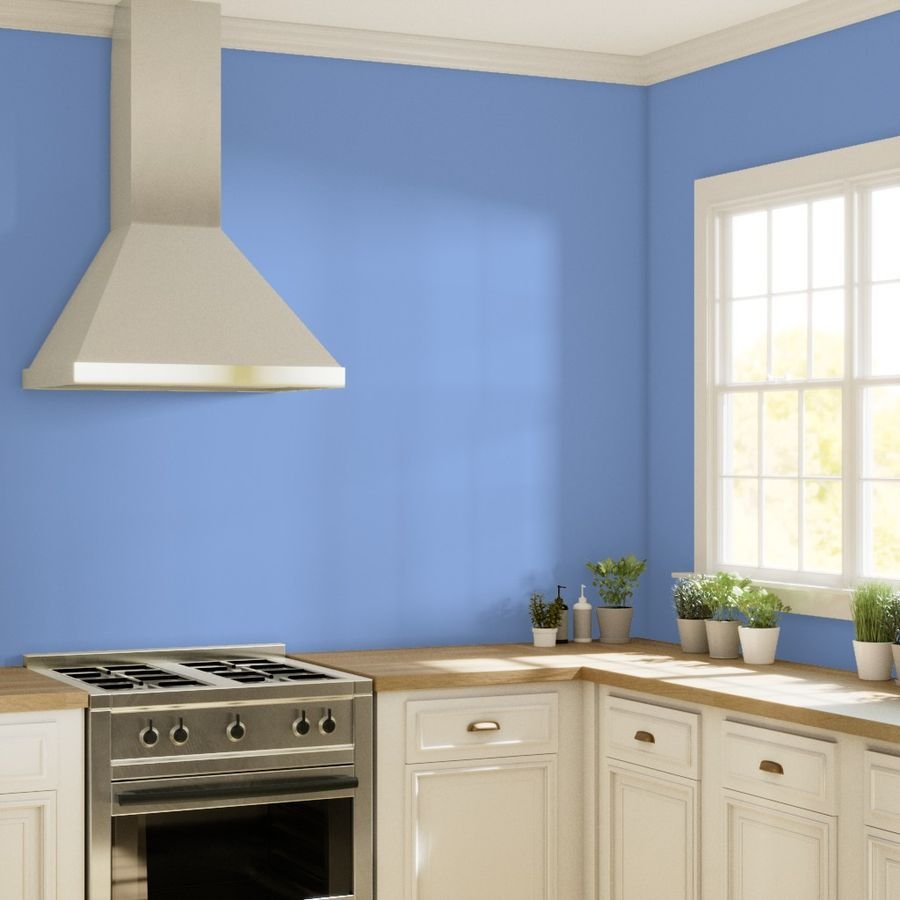 Deep End Blue Solid Summer Gazebo Pastel Design Color Wallpaper coordinate color wallpaper