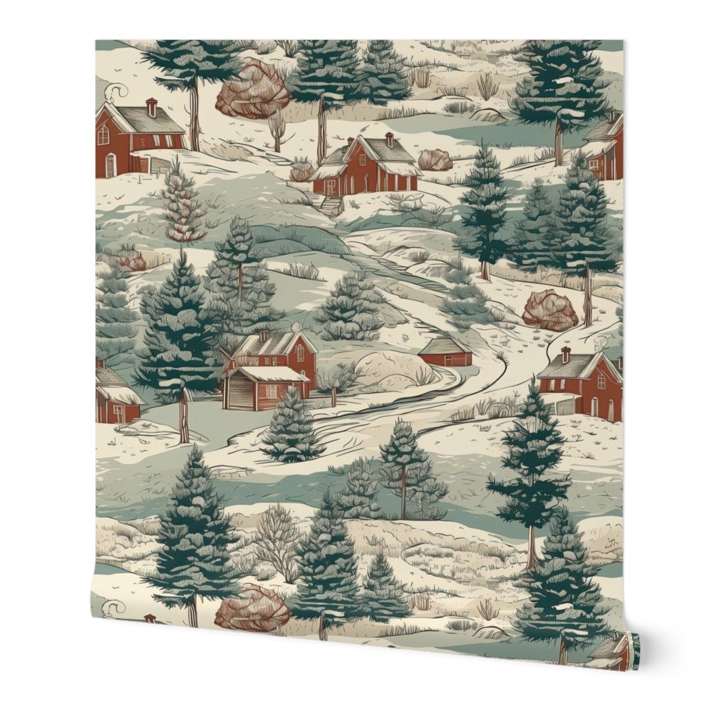 Small Montana Winter Cabins Montana with Evergreens Wallpaper winter cabins wallpaper