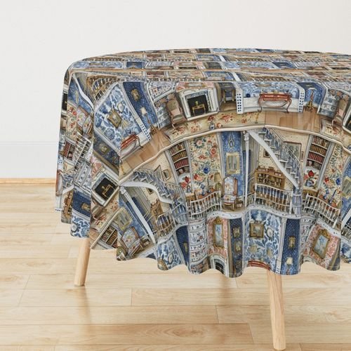 Victorian Dollshouse with Period Decor in Watercolor 2 Interior Collection Decor Collection miniature rooms tablecloth design