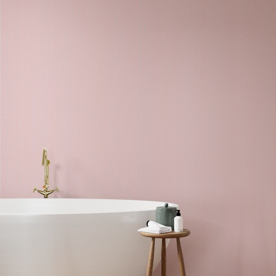 Dusty Rose Pinstripe in an English Country Garden Wallpaper dusty rose wallpaper