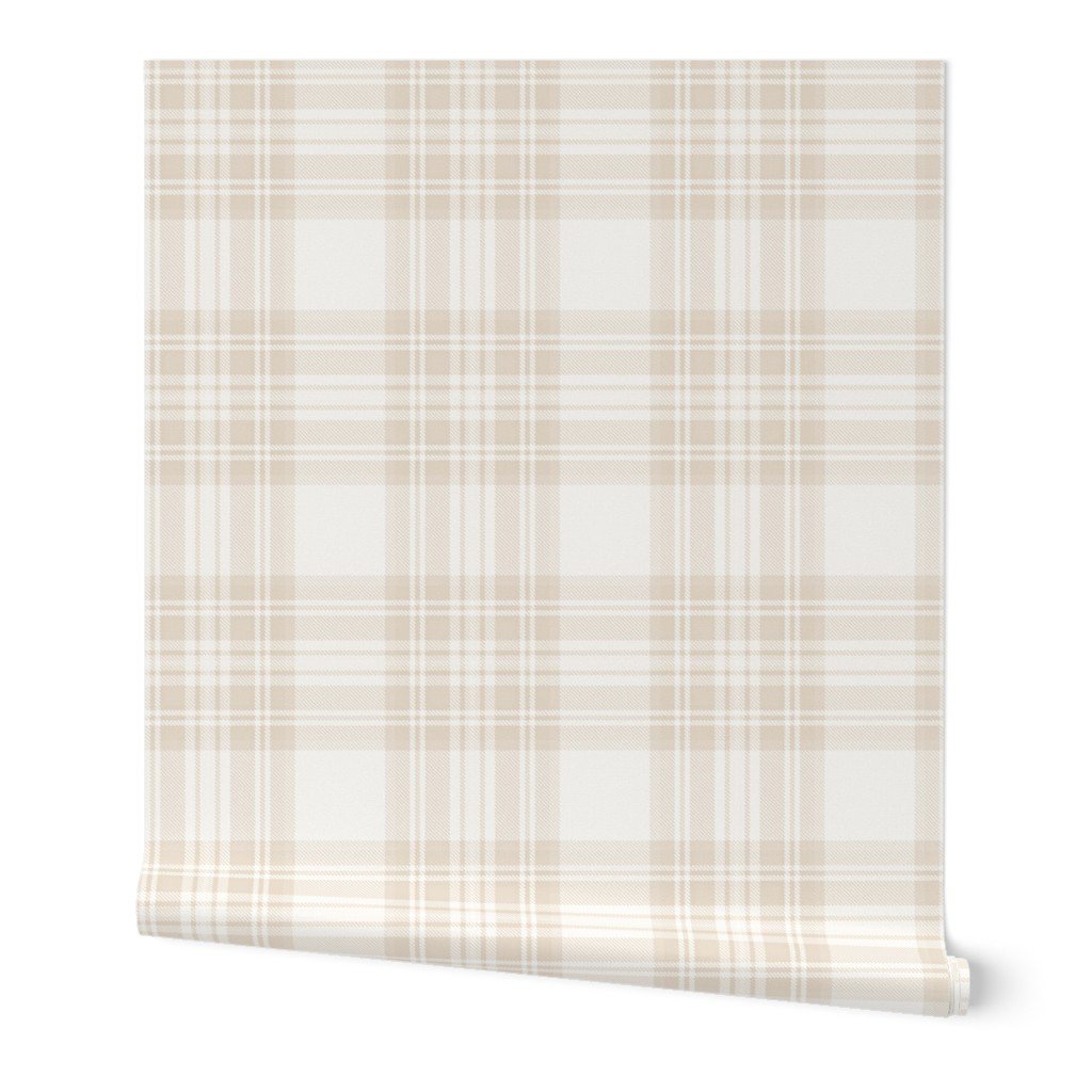 Sandstone Cream Large Traditional Tartan Plaid Pattern Design Collection Design Collection soft tones wallpaper