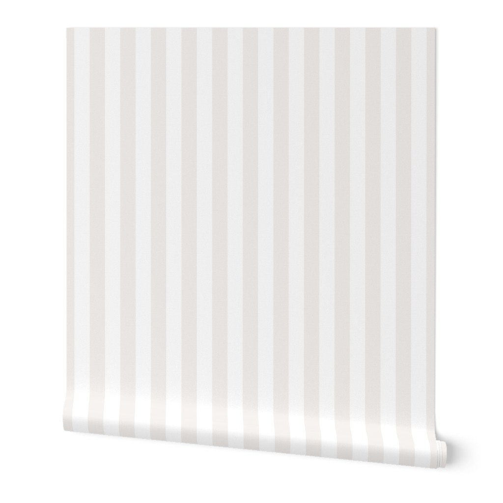 1 Inch Bone White Classic Stripe Pattern Interior Collection Home Decor Collection warm tone wallpaper