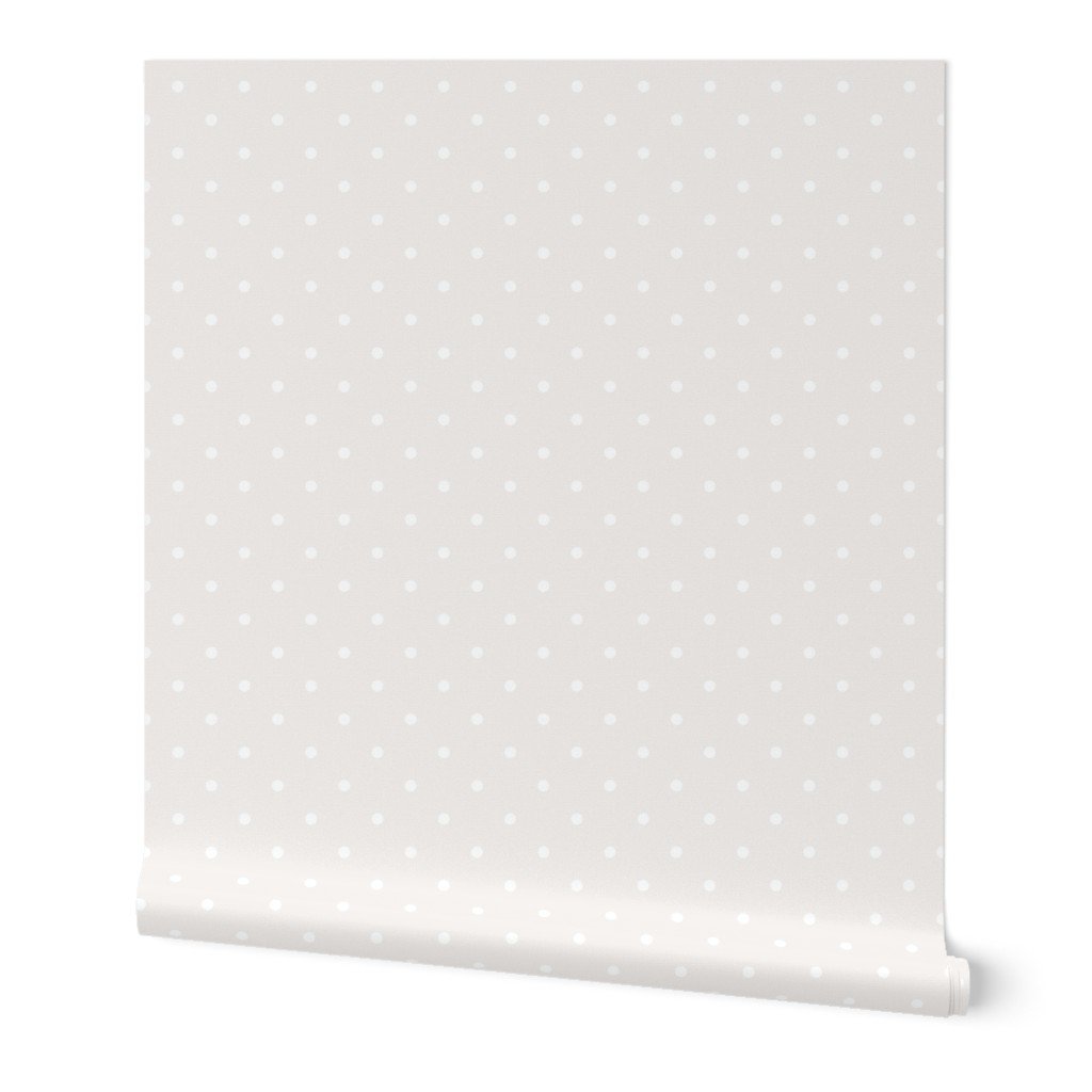 2 Inch Bone White Polka Dot Pattern Wallpaper geometric wallpaper