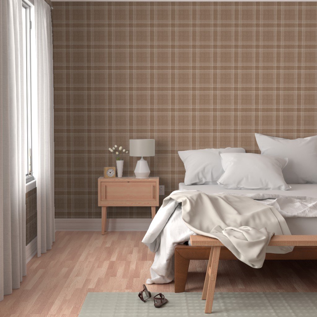 Light Abe t Wool-Texture Tartan Plaid Fabric Wallpaper design wallpaper