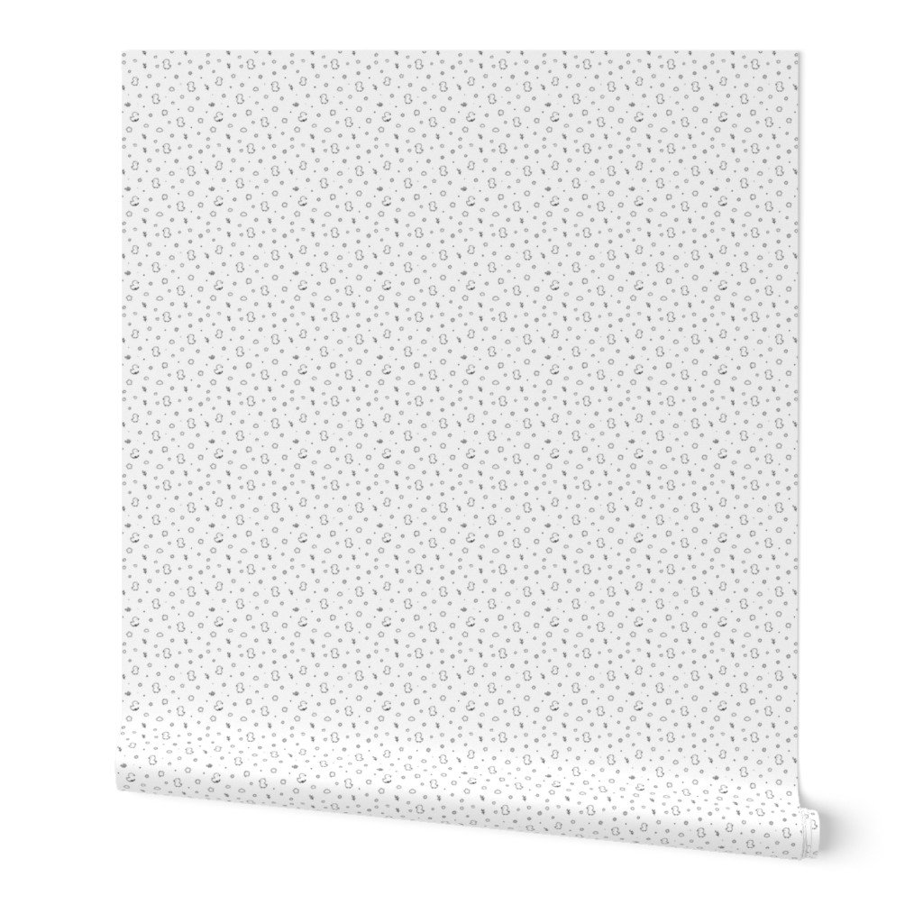 Minimal Black And White Duck Doodle Pattern With Flowers Hearts Stars W Wallpaper duck wallpaper
