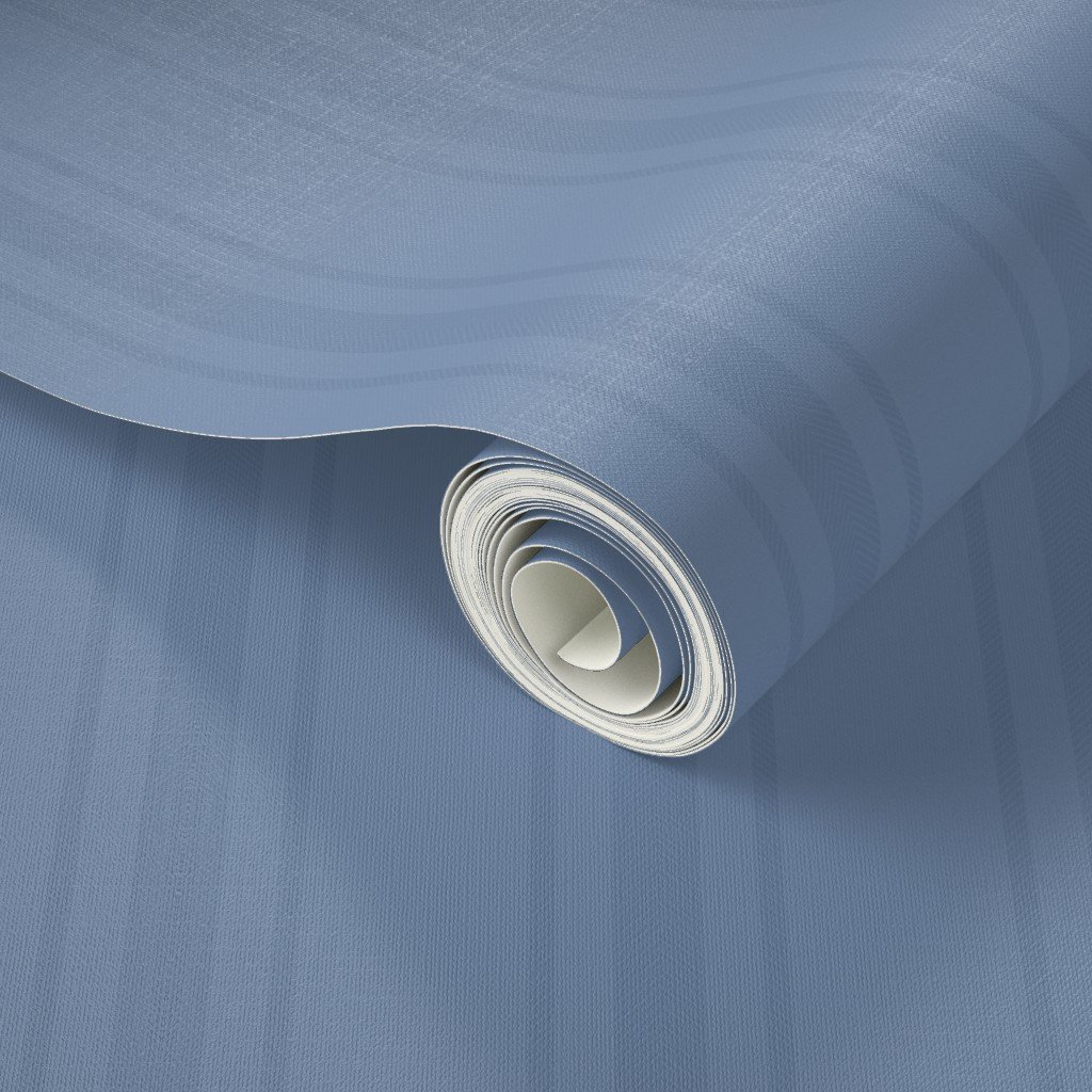 Tonal Dusty Blue Tailored Ticking Stripe Cottage Farmhouse Wide Strip Wallpaper dusty blue wallpaper