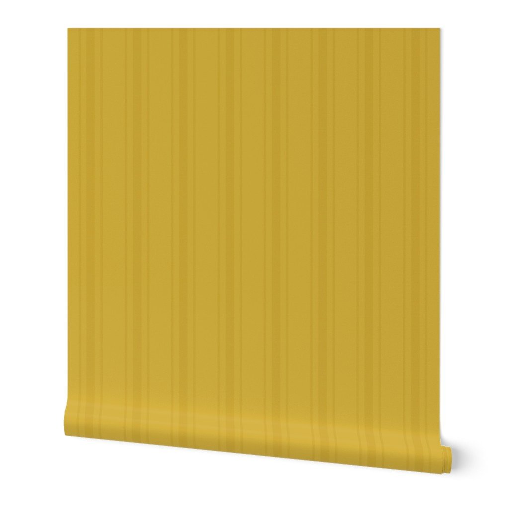Tonal Gold Yellow Tailored Ticking Stripe Cottage Farmhouse Wide Stri Wallpaper gold yellow wallpaper