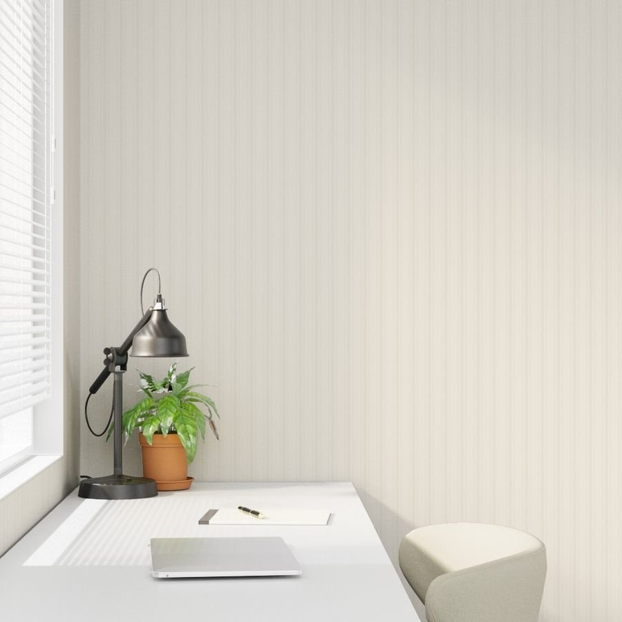 Tonal Soft Cream Tailored Ticking Stripe Cottage Farmhouse Small Scal Wallpaper small scale wallpaper