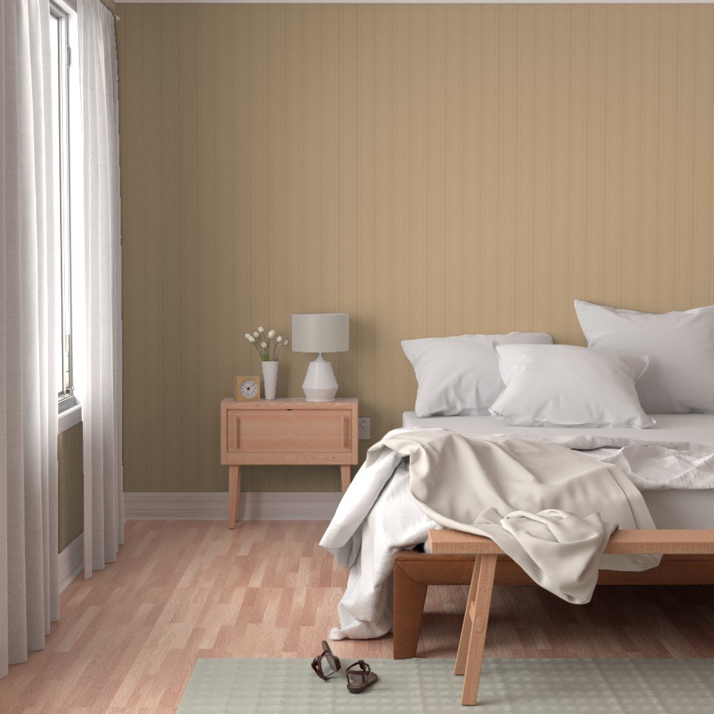 Tonal Sandstone Tailored Ticking Stripe Cottage Farmhouse Wide Strip Wallpaper natural decor wallpaper