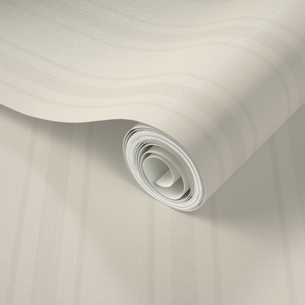 Tonal Oatmeal Tailored Ticking Stripe Cottage Farmhouse Wide Stripe W Wallpaper natural decor wallpaper