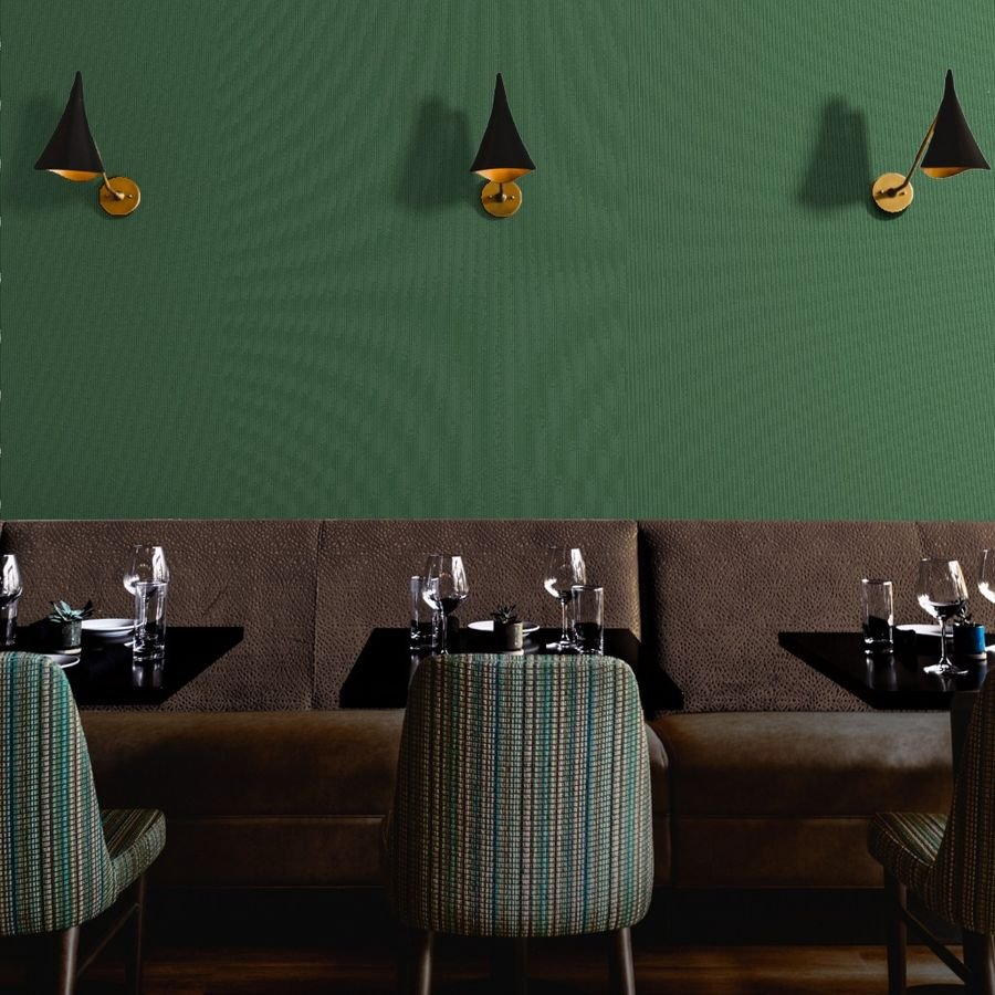 Classic White Pinstripe on Hunter Green Office Stripe Pattern Wallpaper office fabric wallpaper