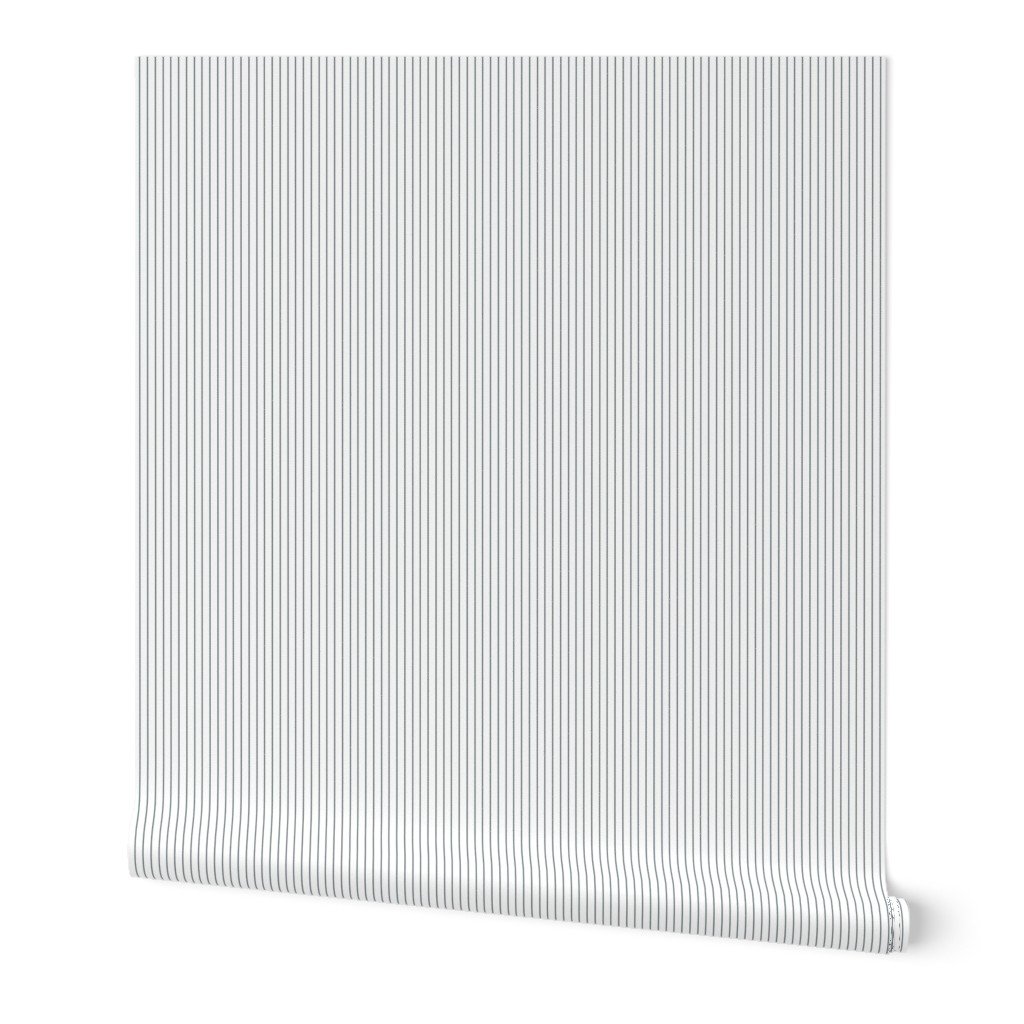 Classic Charcoal Gray Pinstripe on White Office Stripe Pattern Wallpaper office fabric wallpaper