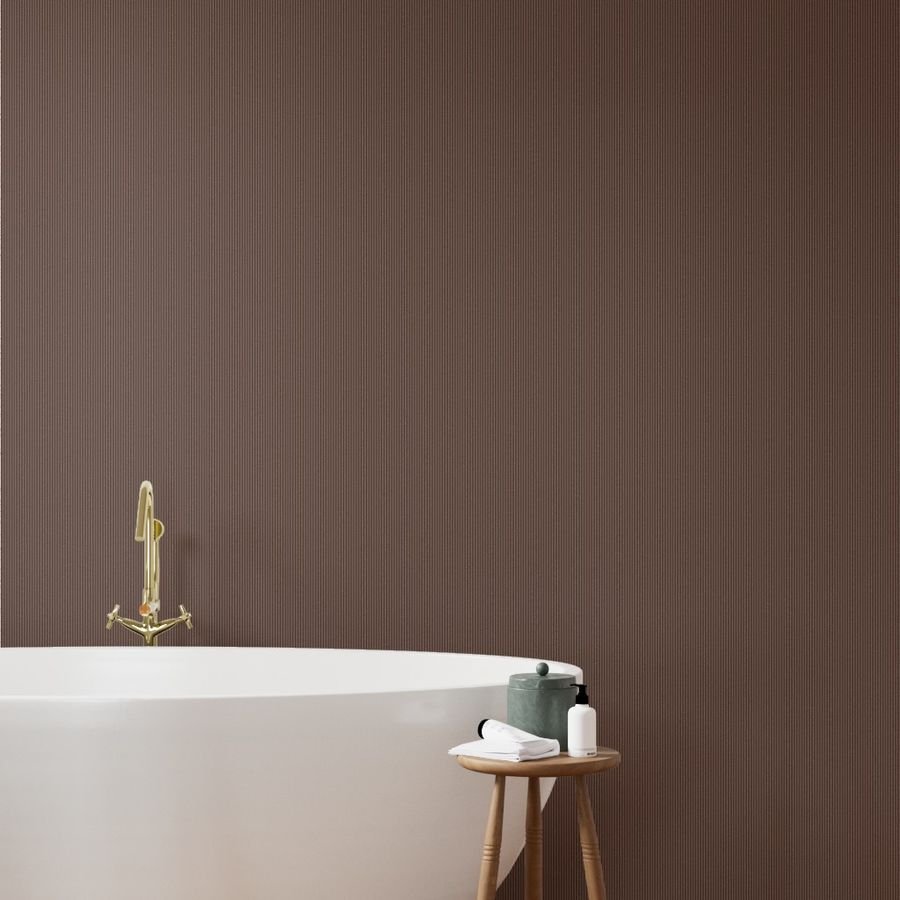 Classic White Pinstripe on Chocolate Brown Office Stripe Pattern Wallpaper office fabric wallpaper