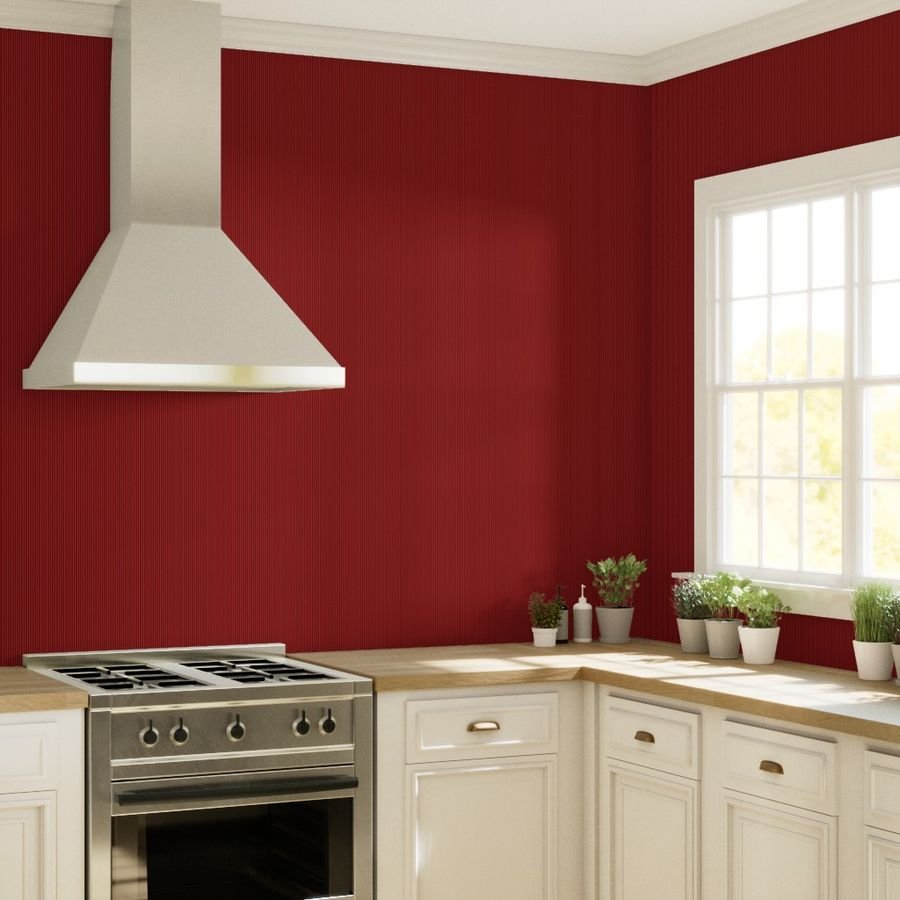 Classic White Pinstripe on Deep Red Office Stripe Pattern Wallpaper red and white wallpaper