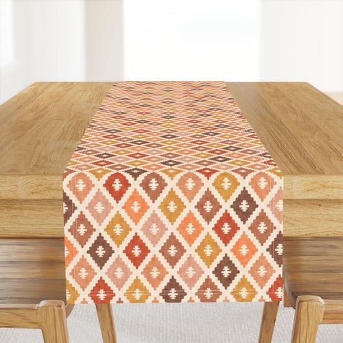 Hotel Cala Sol Sun Bleached Vintage Diamond Textile Design Collection Home Styling Collection coastal table runner design