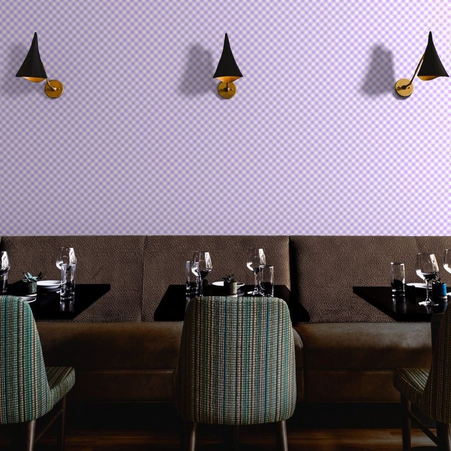 Lavender Purple Gingham Check Plaid Wallpaper farmhouse wallpaper