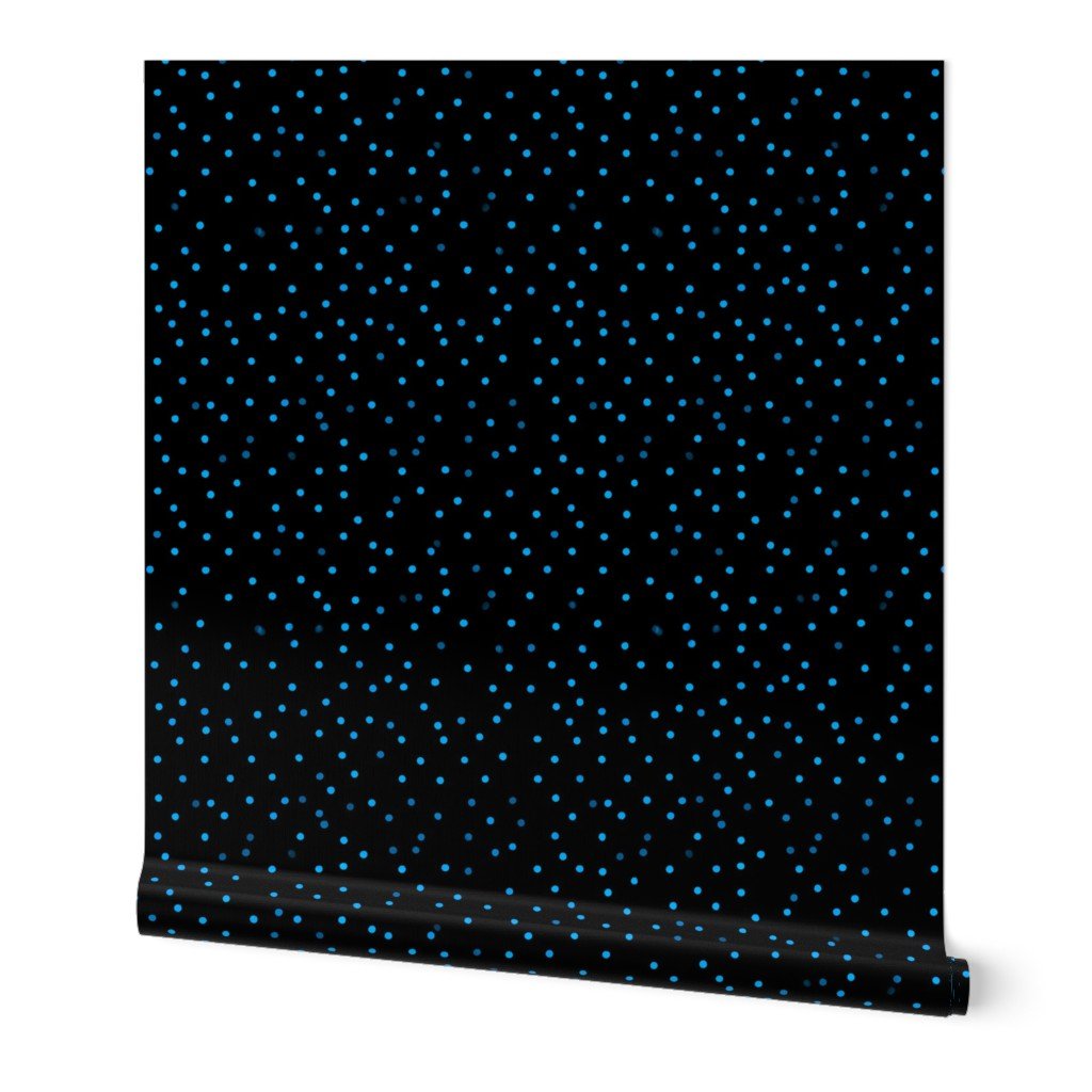 Halloween Will O Wisps Blue Black Seamless Pattern Wallpaper glowing lights wallpaper