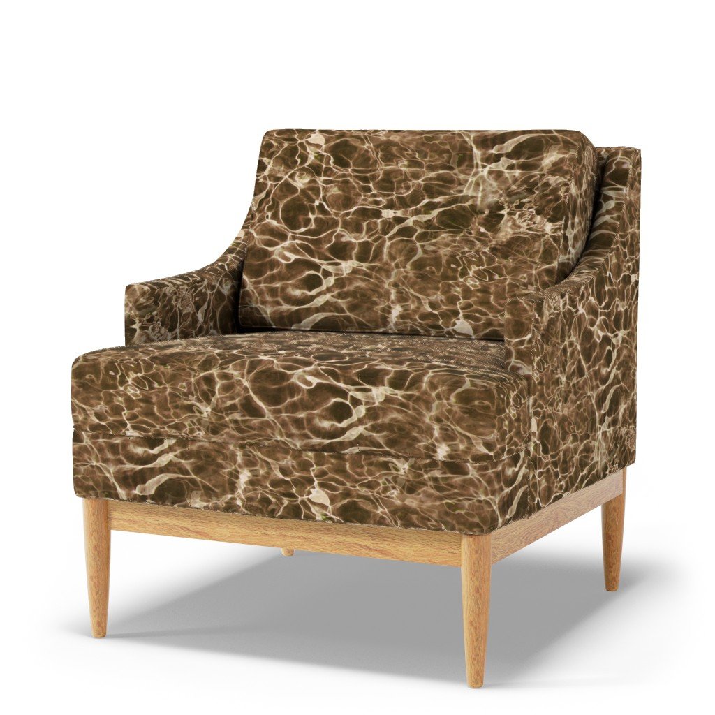 Tulum Beach Sunlit Water Ripples in Olive Brown Fabric sandy gold fabric