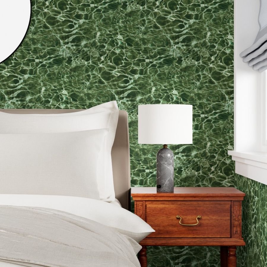 Formentera Emerald Cove Water Ripples Wallpaper cool tone wallpaper