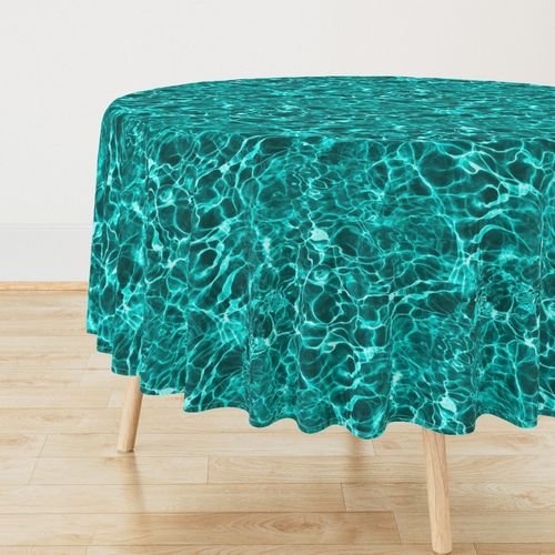 Curacao Playa Kenepa Electric Aqua Water Ripples Decor Collection Interior Collection water ripples tablecloth design