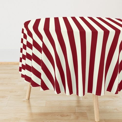 Classic Burgundy and Ivory 2-inch Vertical Stripes Home Decor Collection Home Styling Collection 2 inch stripe tablecloth design