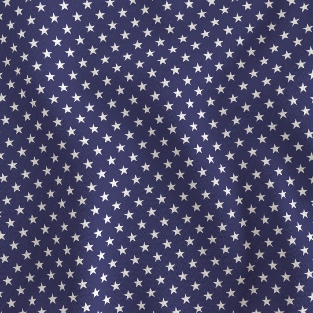 USA Flag White Stars on Blue Fabric blue and white stars fabric