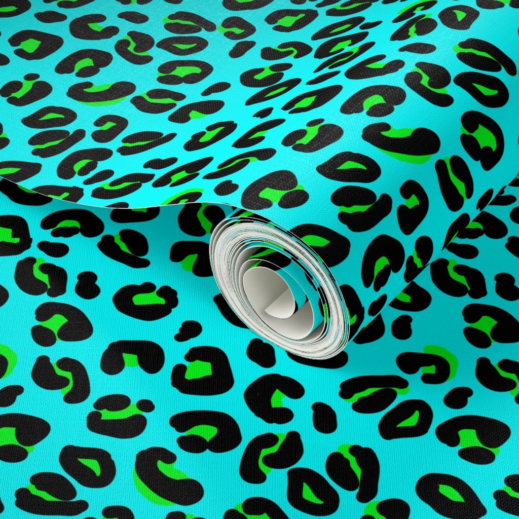 Leopard Spots Aqua Decor Collection Design Collection jungle cat wallpaper