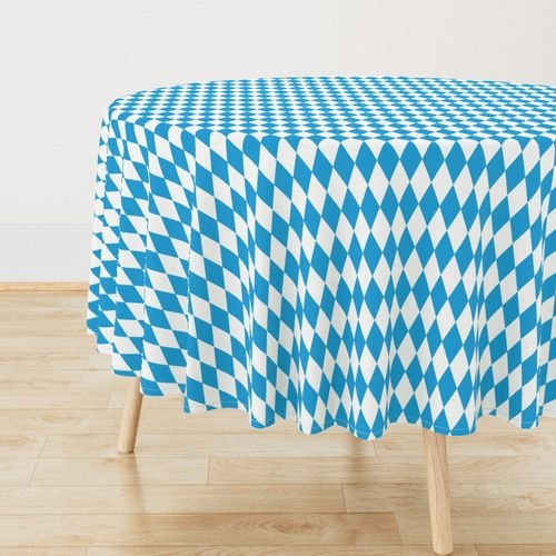 Oktoberfest Bavarian Blue and White Medium Diagonal Diamond Pattern Home Decor Collection Decor Collection diamond pattern tablecloth design