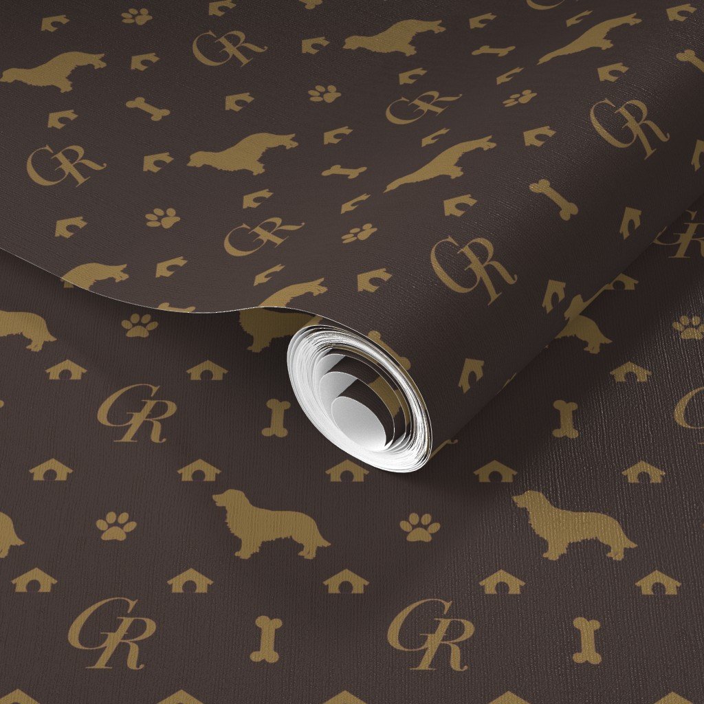 Louis Golden Retrievers Luxury Dog Pattern Wallpaper dog print wallpaper