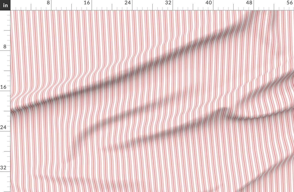 Trendy Large Coral Rose Pastel Coral French Mattress Ticking Double Fabric design