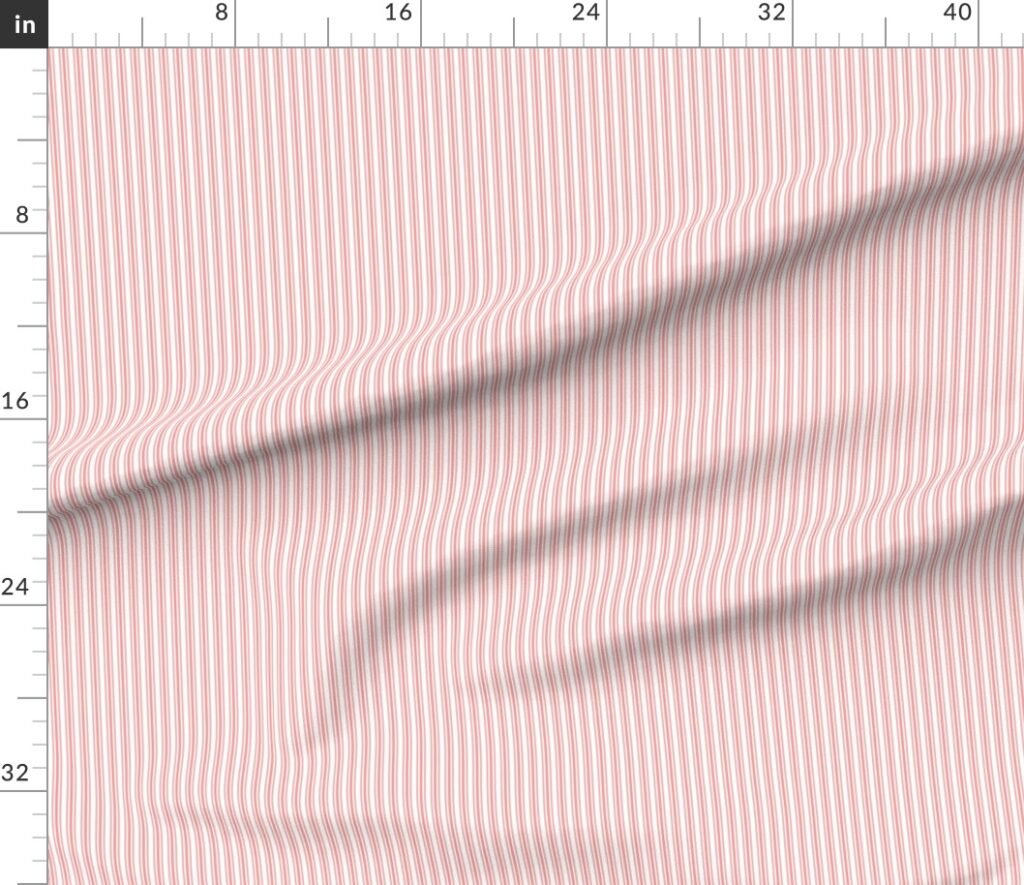 Classic Small Coral Rose Pastel Coral French Mattress Ticking Double Fabric design
