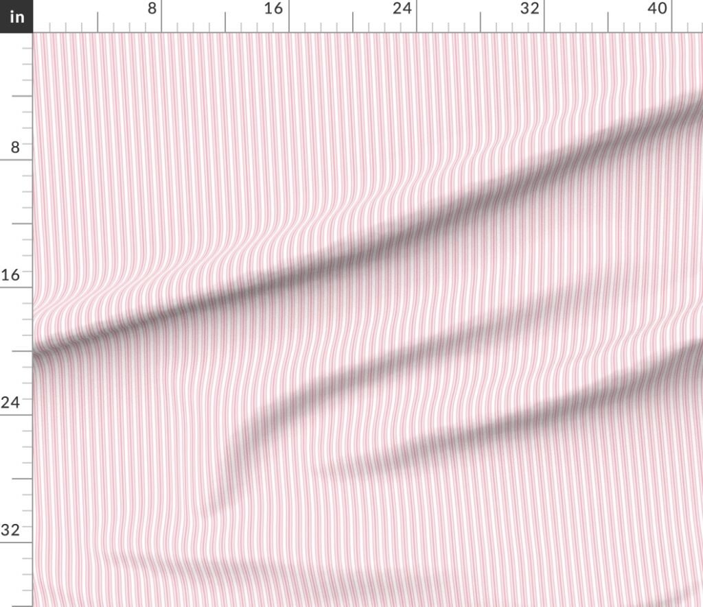 Classic Small Pink Petal French Mattress Ticking Double Stripes Fabric design