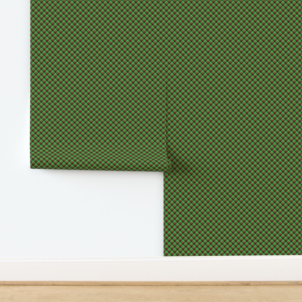 Christmas Holly Green Red and Black and Argyle Tartan Plaid with Crossed Decor Collection design