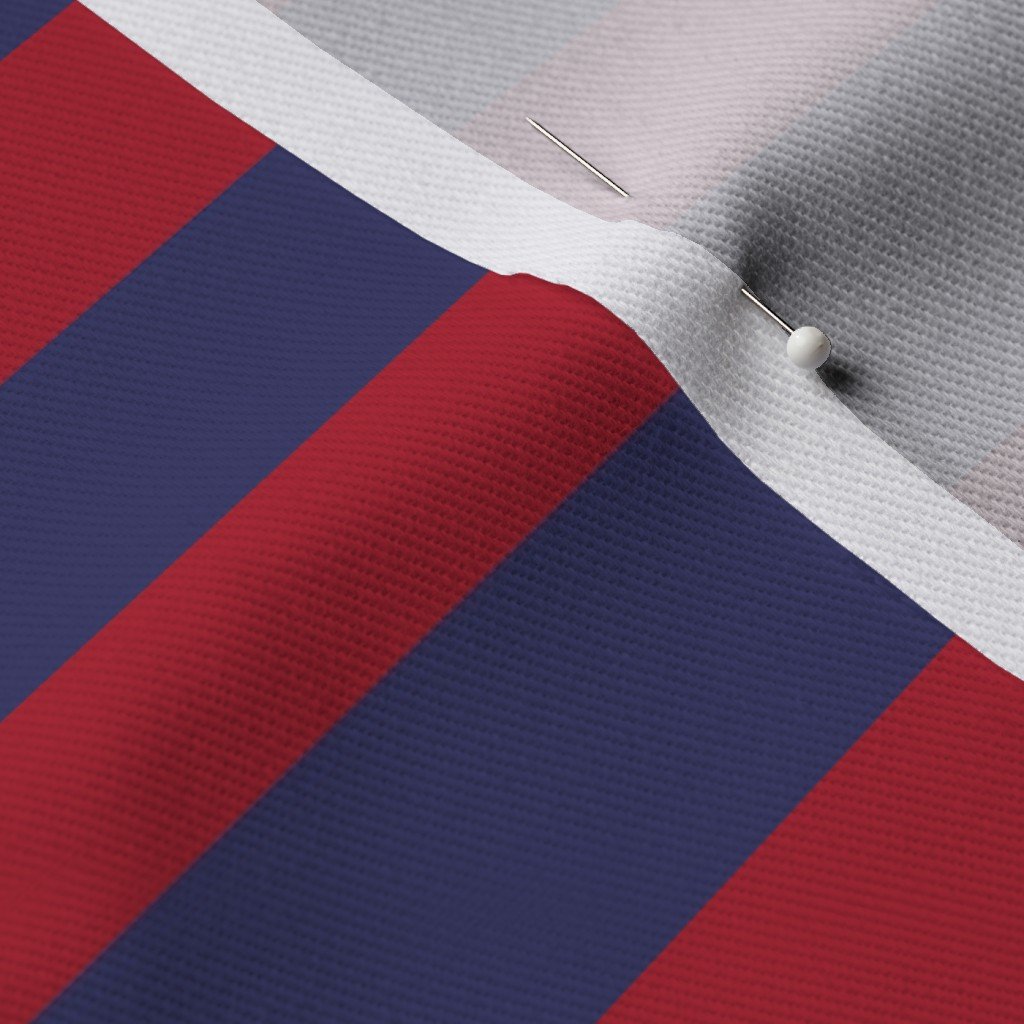 Red and Blue USA American Flag Horizontal Stripes Fabric blue and red fabric