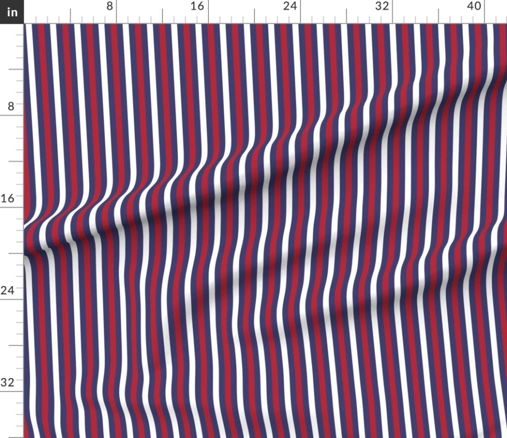 Small USA Flag Alternating Blue with Red and White Stripes Fabric design