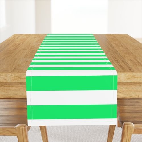 Lime Mojito Green Horizontal Tent Stripes Florida Colors of the Sunshine Decor Collection Decor Collection lime green stripes table runner design
