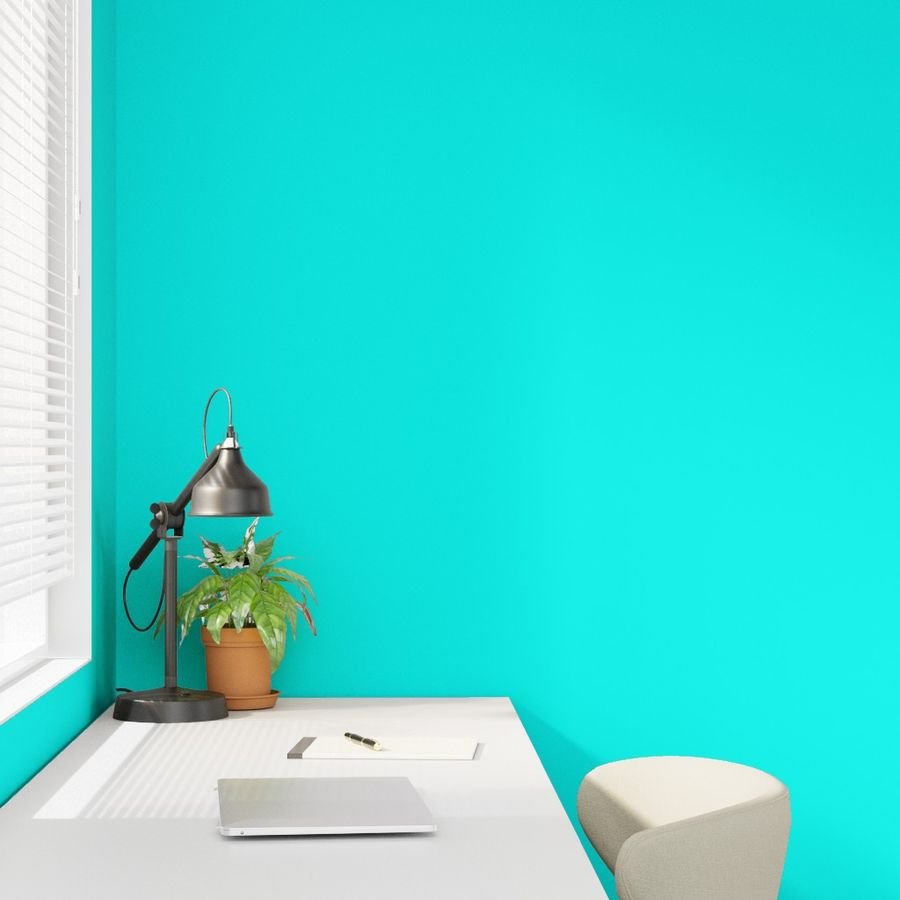 Neon Aqua Blue Coordinate Solid for Neo Deco Prints Wallpaper solid aqua blue wallpaper