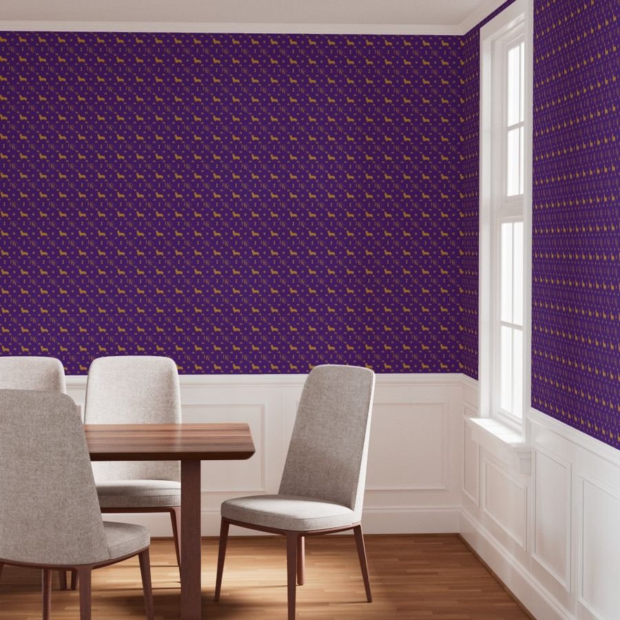 WKC Pembroke Corgis on Purple and Gold Wallpaper kennel show wallpaper